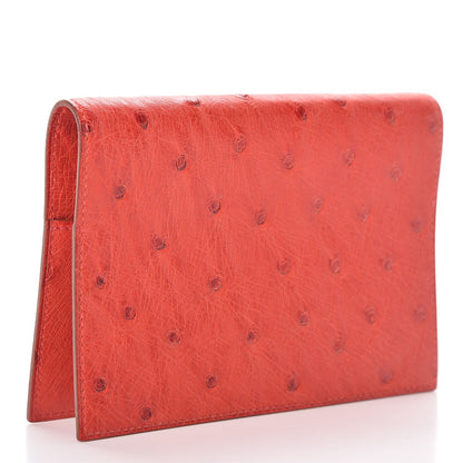 Hermes Ostrich Globe Trotter Agenda Cover PM Rouge Vif 3 of 8