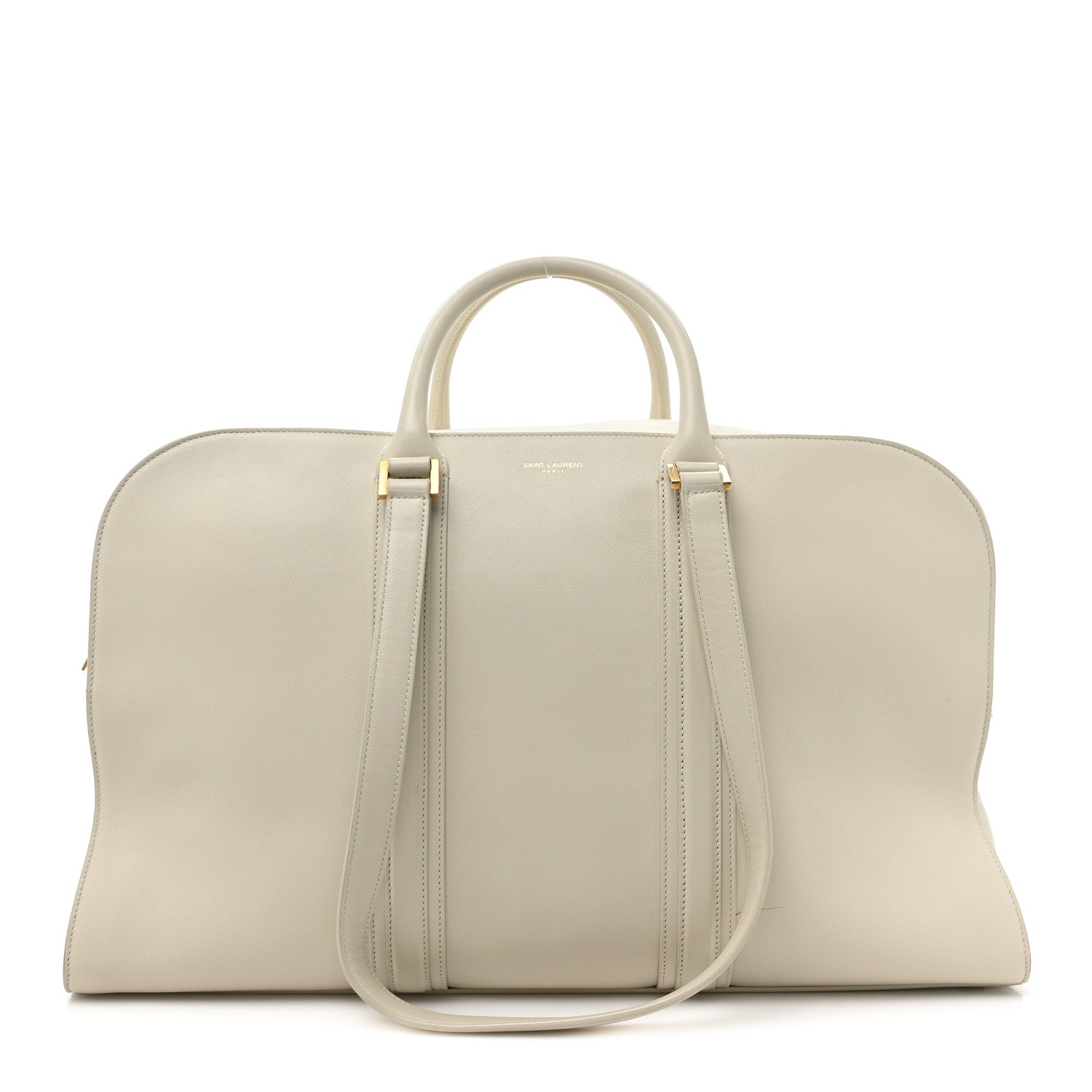 Saint Laurent Calfskin Commuter Duffle White 1 of 16
