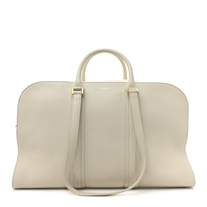 Saint Laurent Calfskin Commuter Duffle White 1 of 16