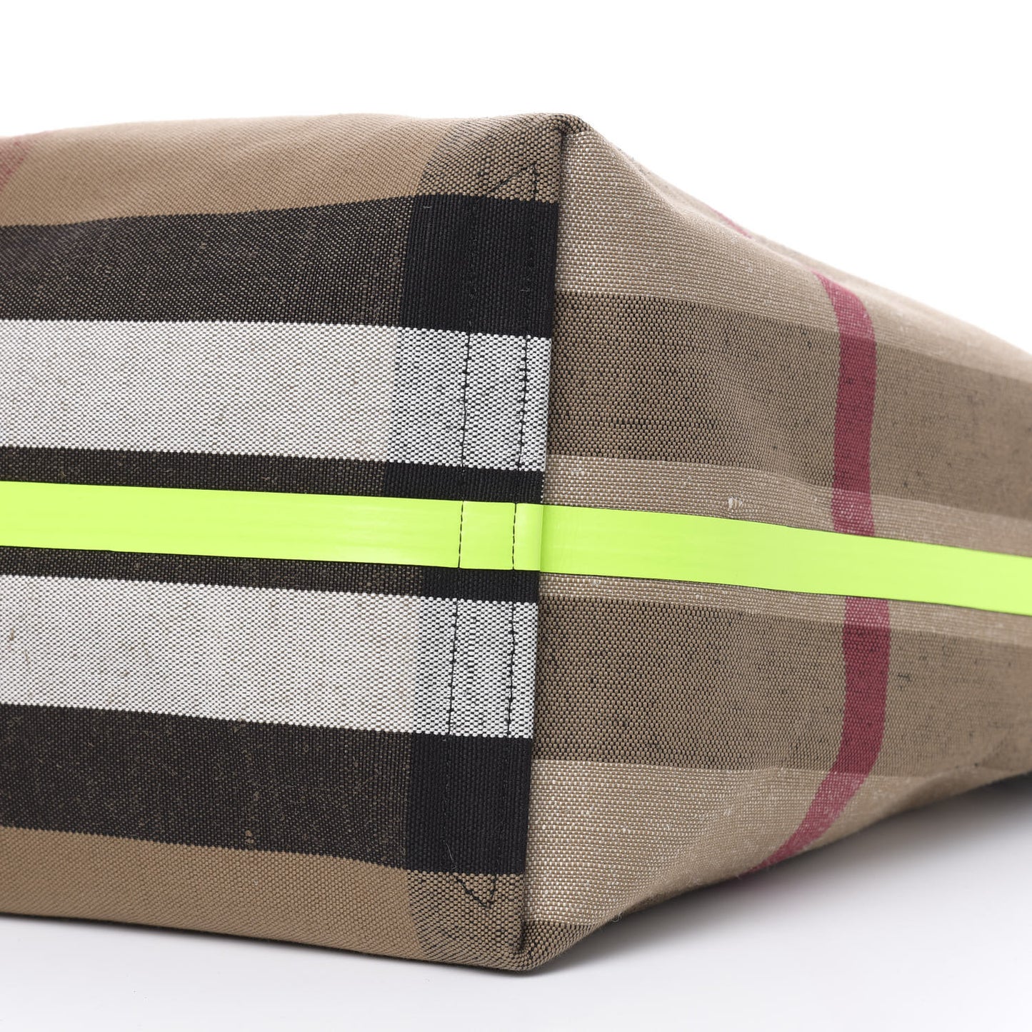 Canvas Mega Check Extra Large The Giant Reversible Tote Black Neon Yellow