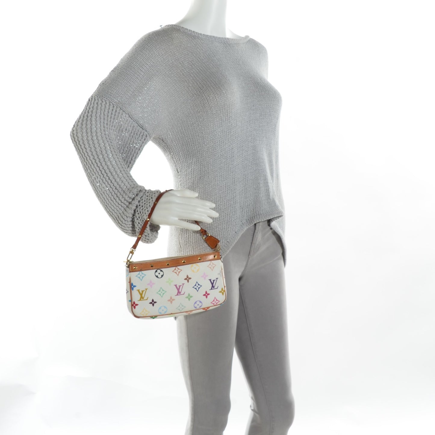 Monogram Multicolor Pochette Accessories White