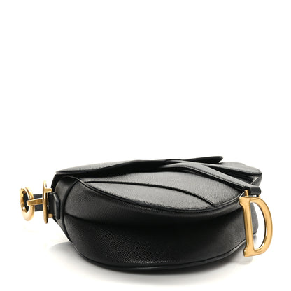 Christian Dior Grained Calfskin Saddle Bag With Strap Black 4 of 9