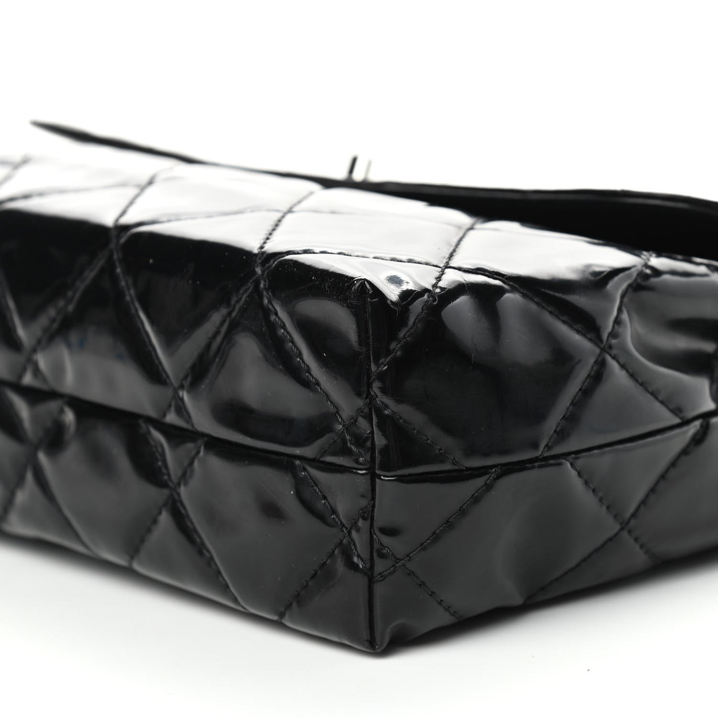 Vinyl Quilted In the Business Flap Bag Black