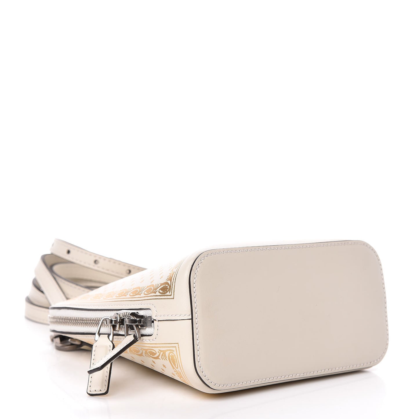 X SEGA Calfskin GUCCY Stars Mini Dome Shoulder Bag Mystic White Gold