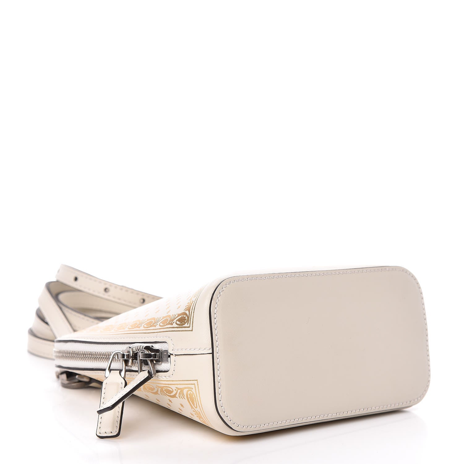 Gucci X SEGA Calfskin GUCCY Stars Mini Dome Shoulder Bag Mystic White Gold 4 of 9