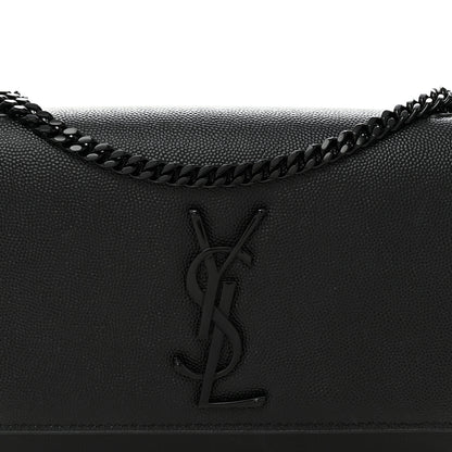 Saint Laurent Grain De Poudre Small Monogram Monochrome Kate Satchel Black 7 of 11