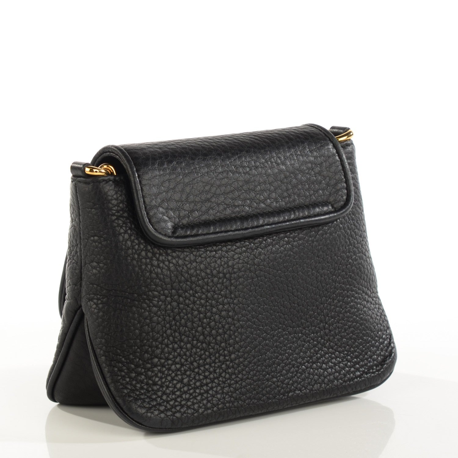 Gucci Pebbled Calfskin Small 1973 Chain Shoulder Bag Black 3 of 7