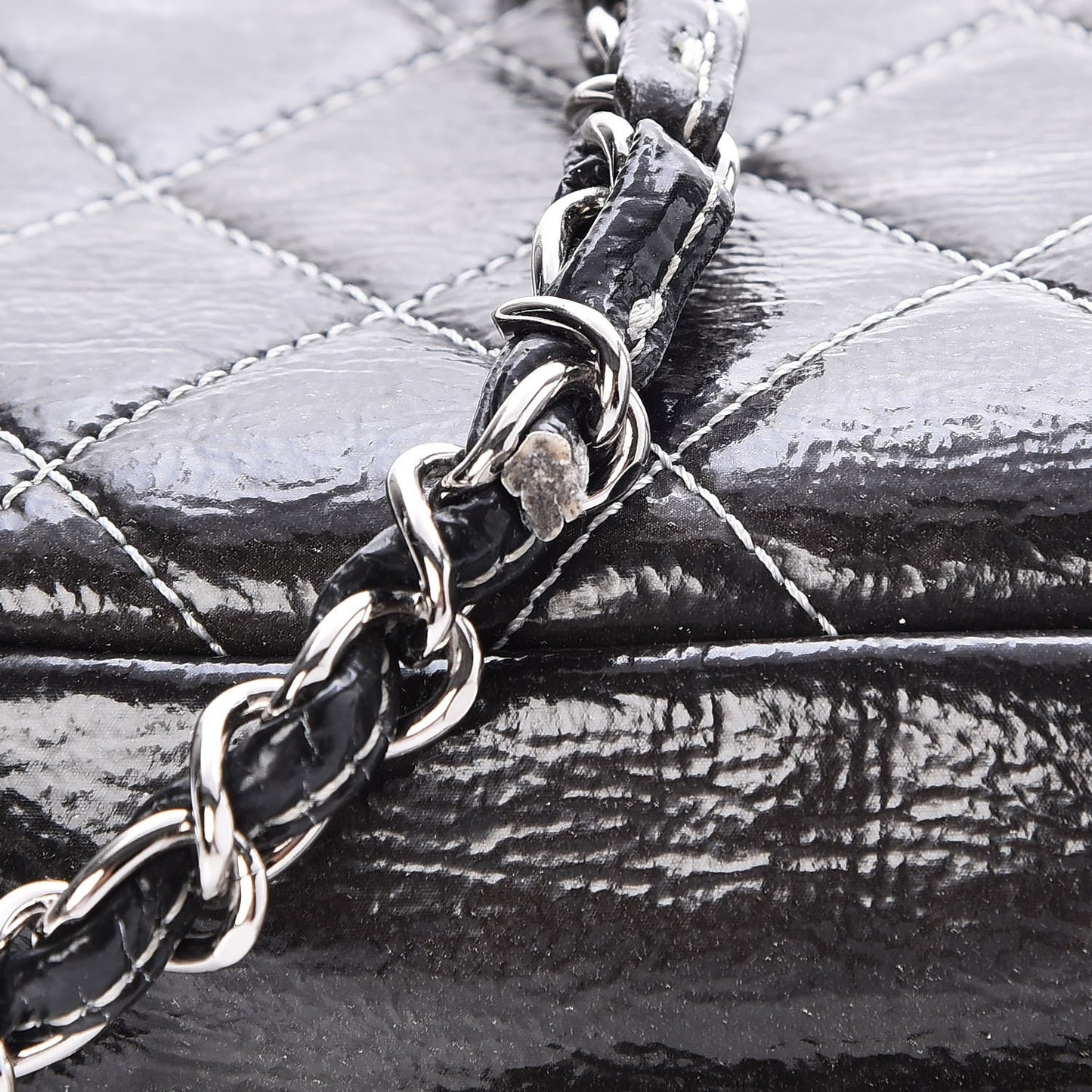 Vinyl Quilted Small Melrose Degrade Flap Black