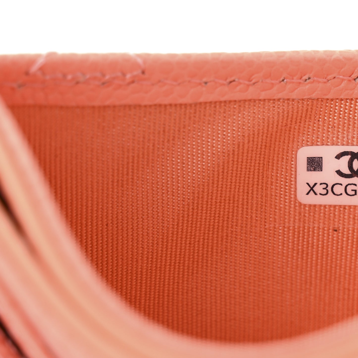 Caviar Quilted Card Holder Orange