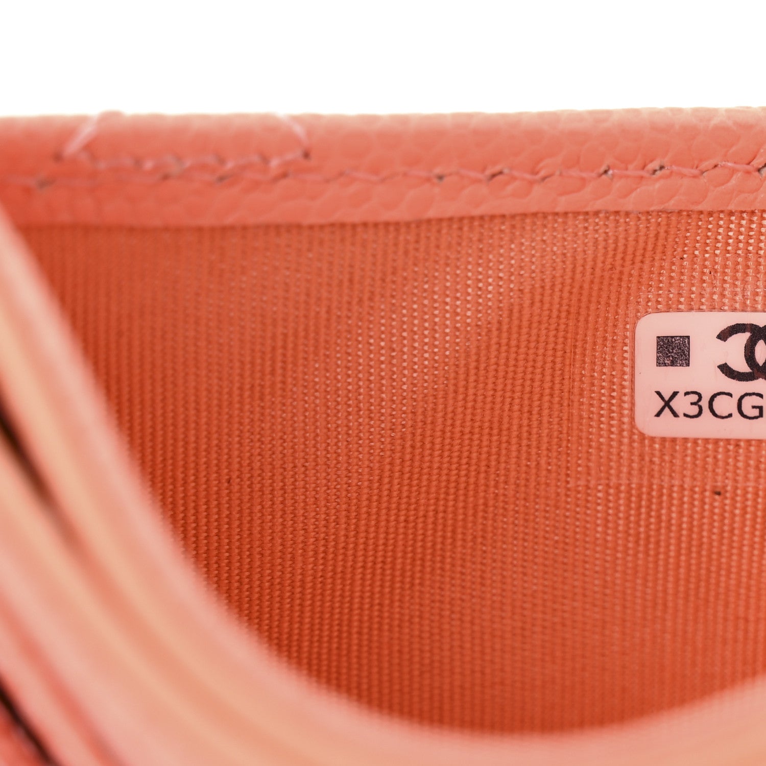 Chanel Caviar Quilted Card Holder Orange 8 of 8