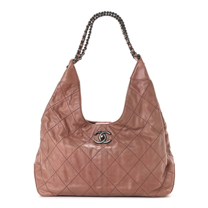 Chanel Aged Calfskin Quilted Coco Supple Hobo Beige 1 of 11