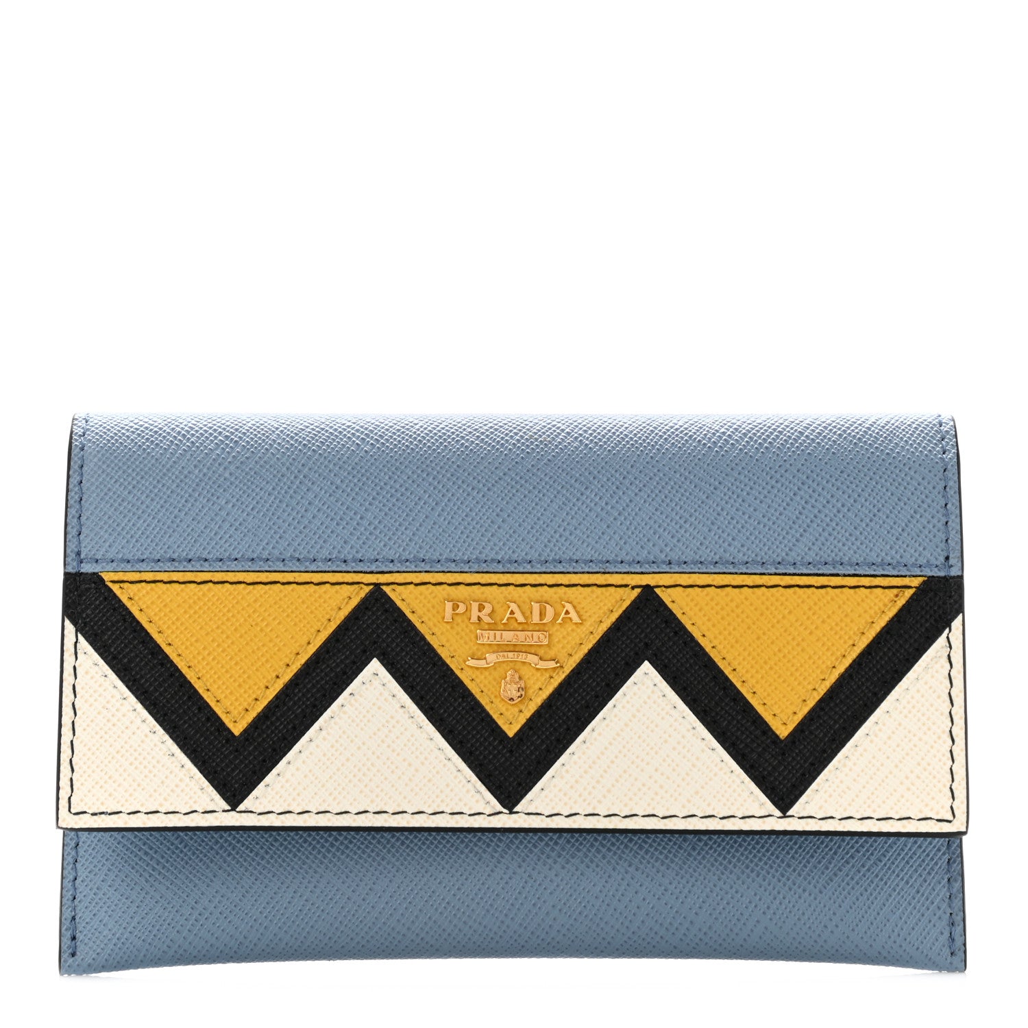 Prada Saffiano Greche Card Holder Astrale Soleil 1 of 6