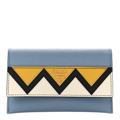Prada Saffiano Greche Card Holder Astrale Soleil 1 of 6