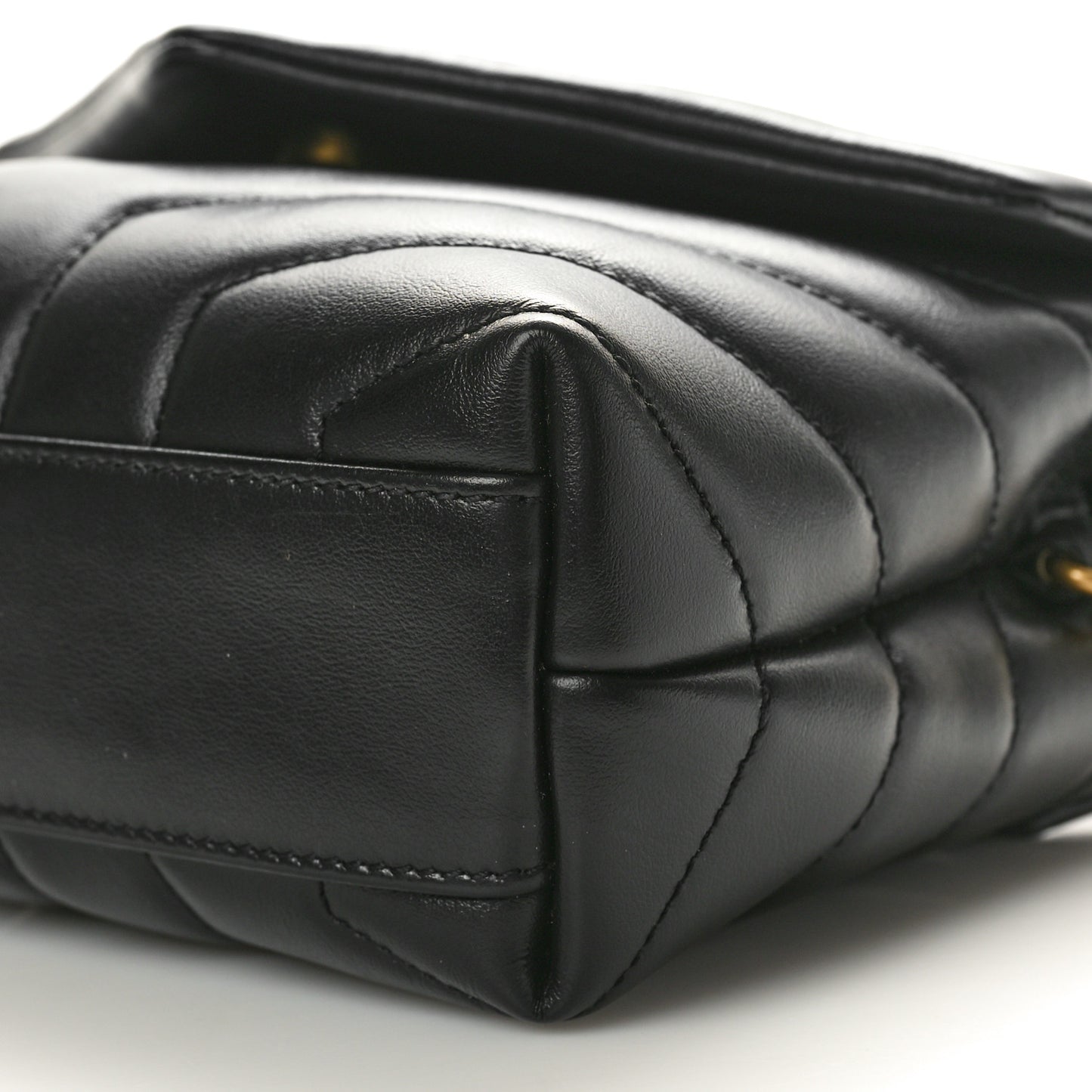 Calfskin Y Quilted Monogram Toy Loulou Crossbody Bag Black