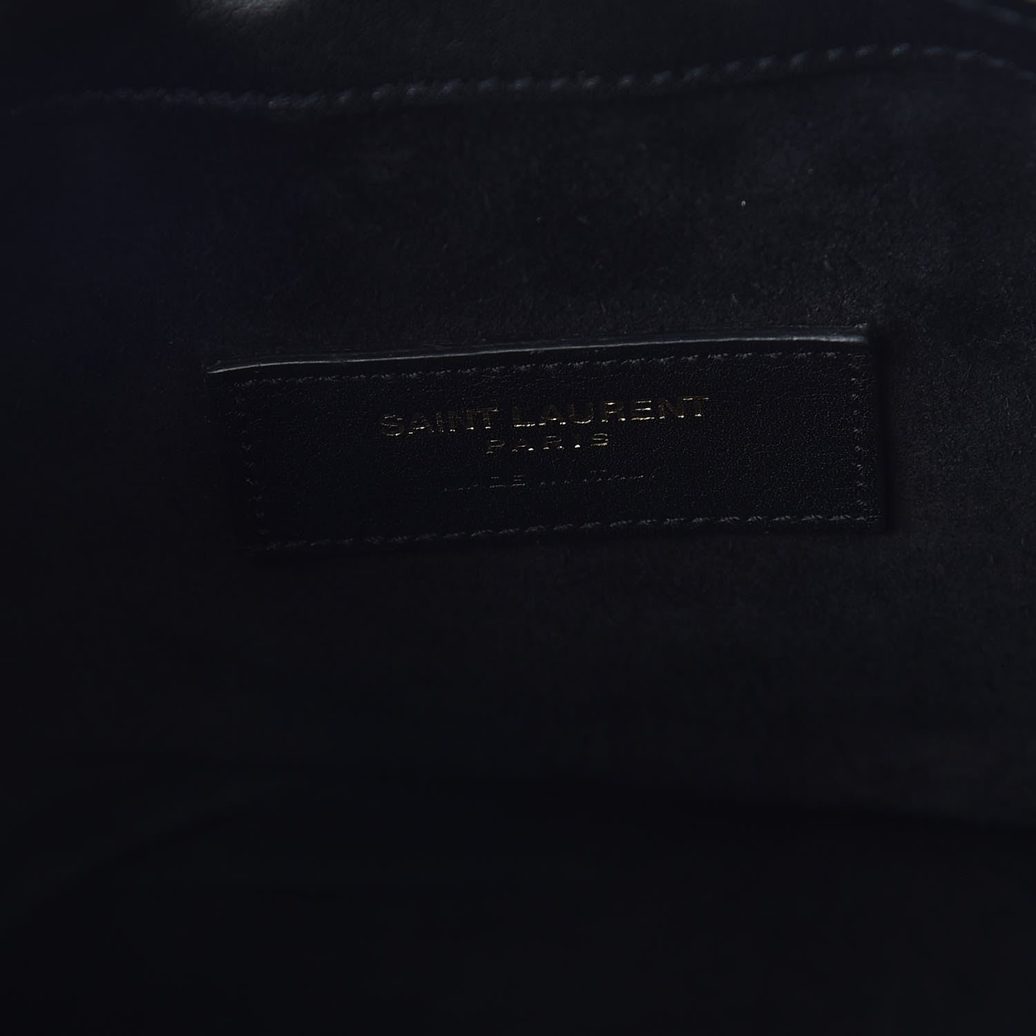 Saint Laurent Calfskin Small Emmanuelle Fringe Hobo Bag Black 8 of 9