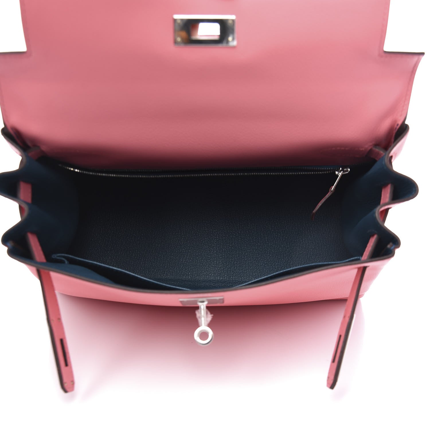Hermes Evercolor Verso Kelly Retourne 28 Rose D'Ete Cobalt 5 of 15