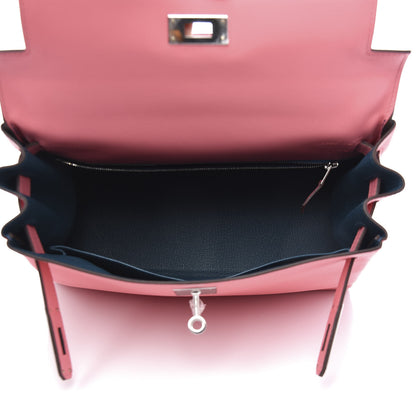 Hermes Evercolor Verso Kelly Retourne 28 Rose D'Ete Cobalt 5 of 15
