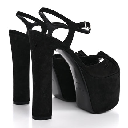 Saint Laurent Suede Bianca 85 Platform Sandals 37 Black 5 of 13
