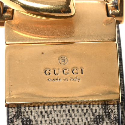 Gucci GG Supreme Monogram Plutone Calfskin Double G Reversible 30mm Belt 85 34 Beige Ebony New Acero 5 of 9