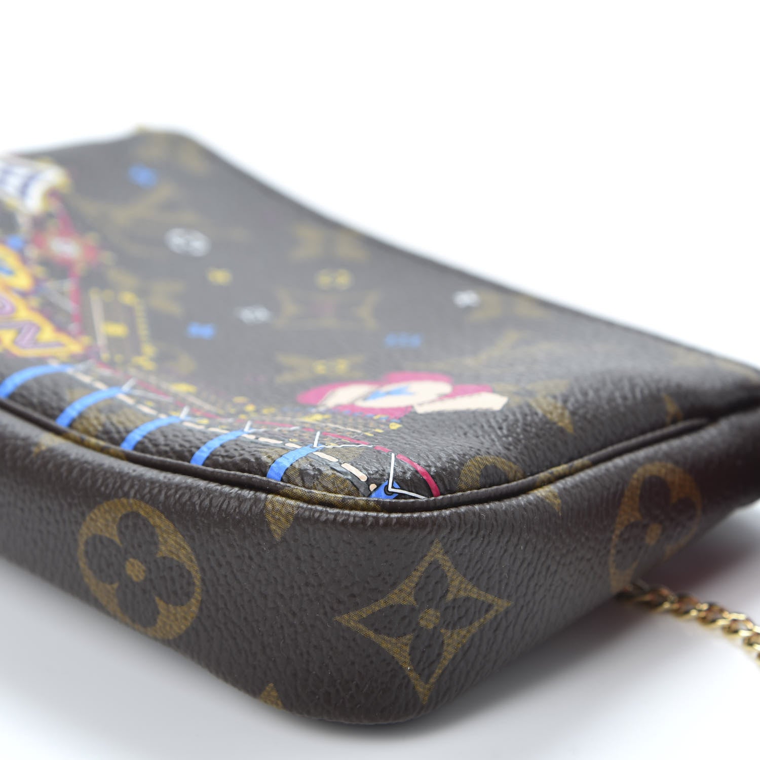 Louis Vuitton Monogram 2020 Christmas Animation Roller Coaster Mini Pochette Accessories Pivoine 6 of 9