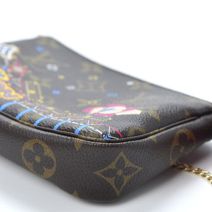 Louis Vuitton Monogram 2020 Christmas Animation Roller Coaster Mini Pochette Accessories Pivoine 6 of 9