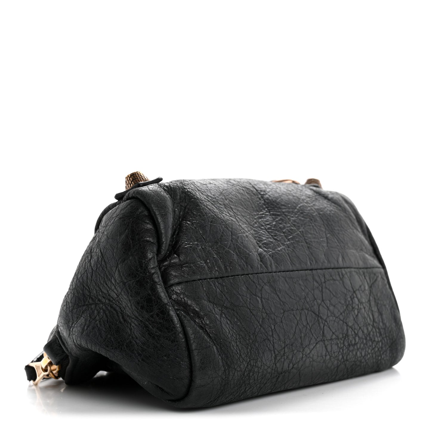 Agneau Giant 12 Rose Gold Hardware Pencil Case Black