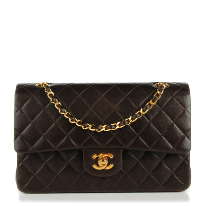 Chanel Lambskin Quilted Medium Double Flap Dark Brown 1 of 8