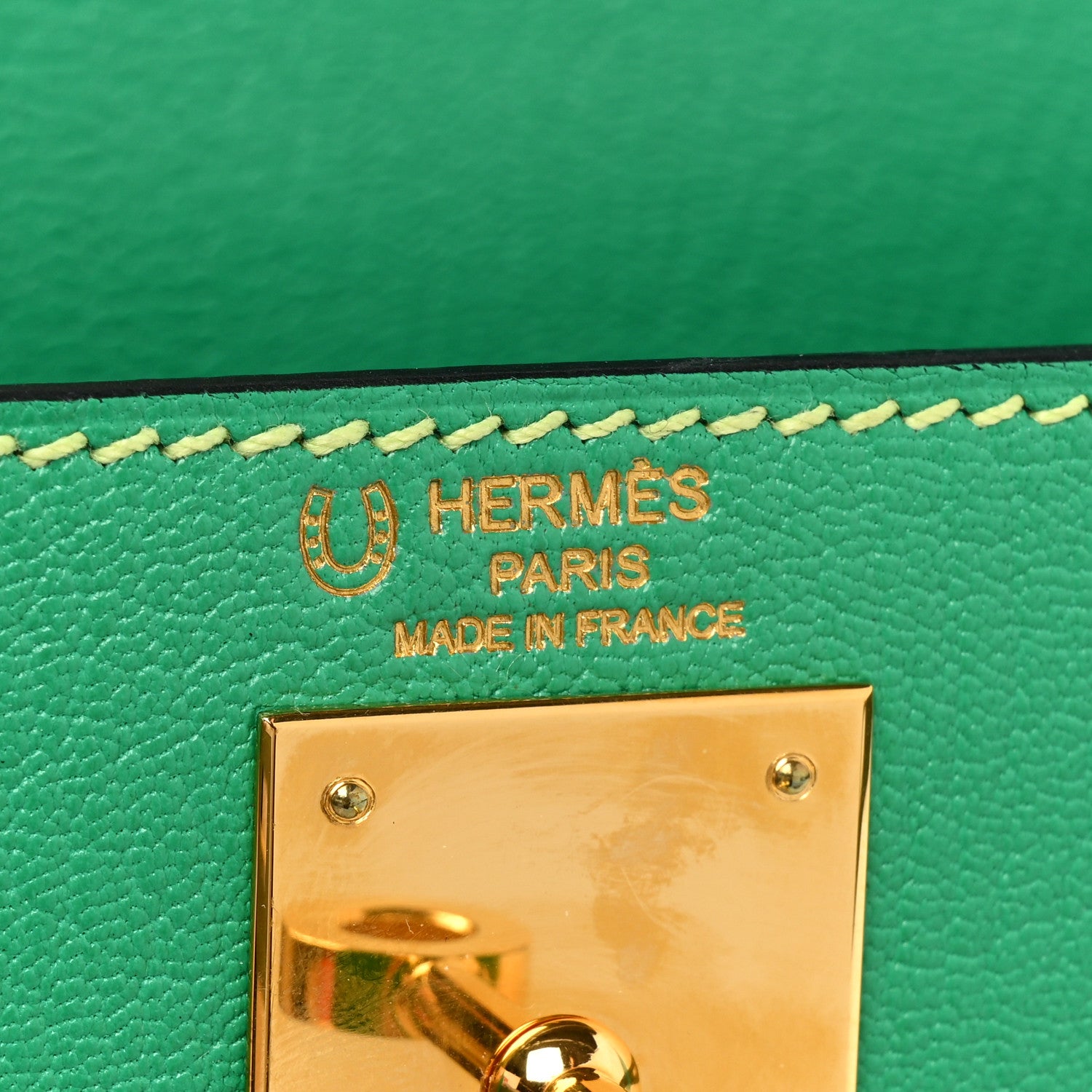 Hermes Chevre Mysore Horseshoe Kelly Retourne 28 Menthe Gris Tourterelle 6 of 12