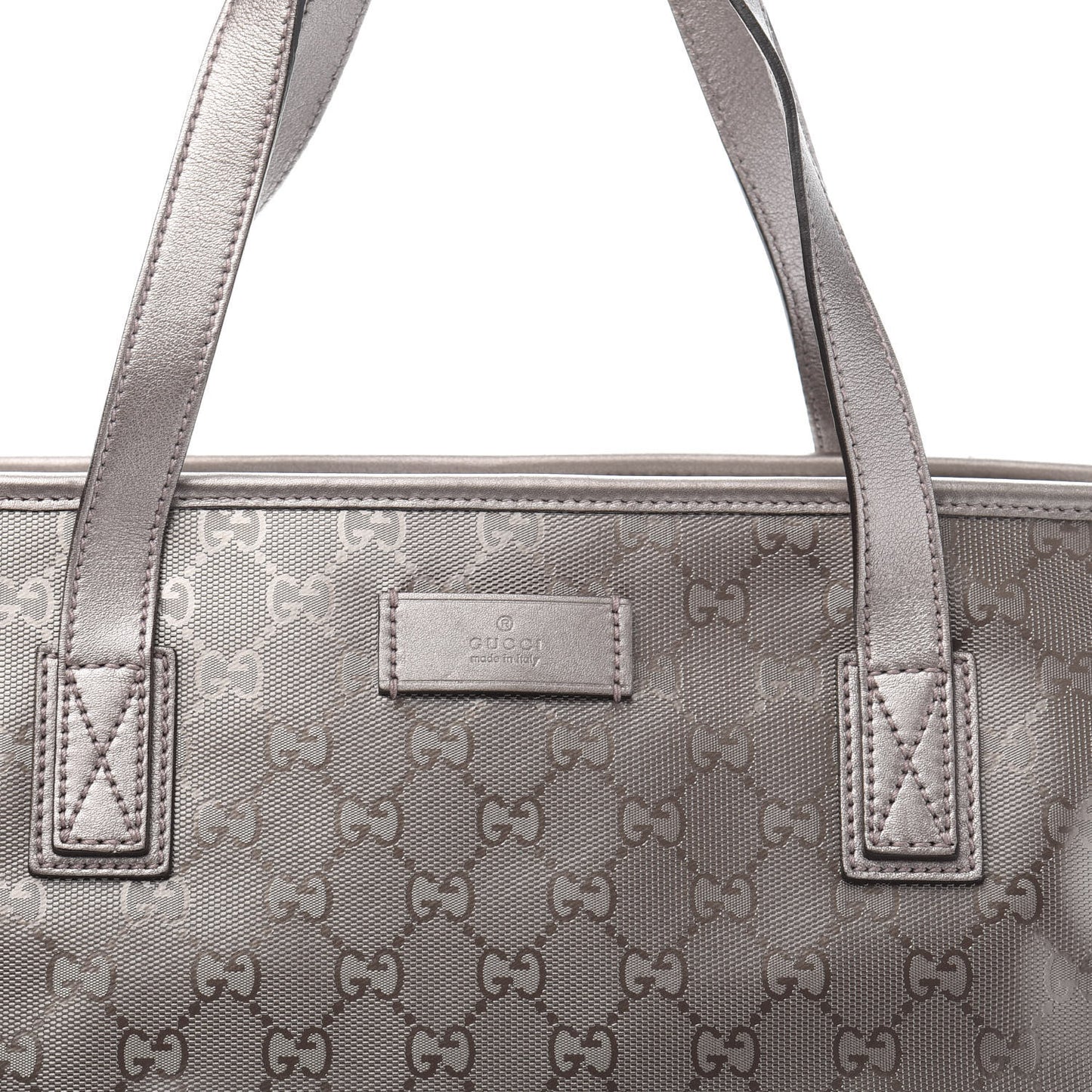 Imprime Monogram Medium Zippered Shopping Tote Pewter