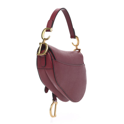 Christian Dior Grained Calfskin Mini Saddle Bag Red 3 of 8