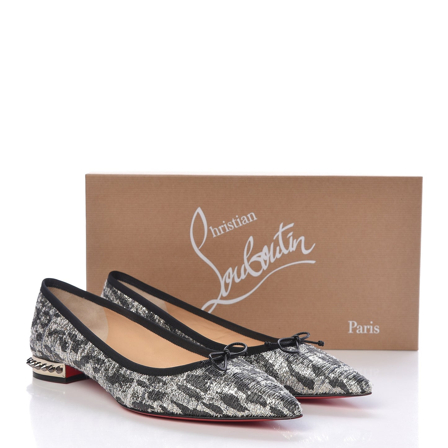 Lame Spiked Hall Flats 41.5 Courtisane Bronze