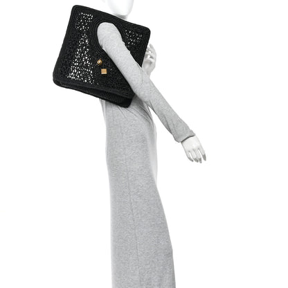 Jacquemus Raffia Le Petite Carre Spiaggia Square Tote Black 2 of 10
