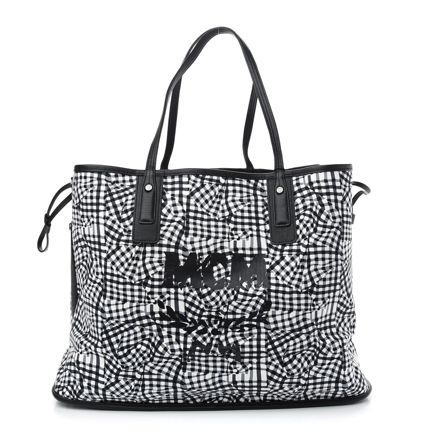 MCM Visetos Large Liz Reversible Shopper Tote Black 4 of 15