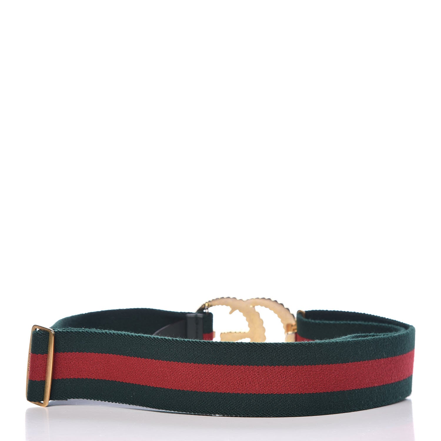 Gucci Canvas Torchon Double G Web Belt 85 34 Verde 3 of 4