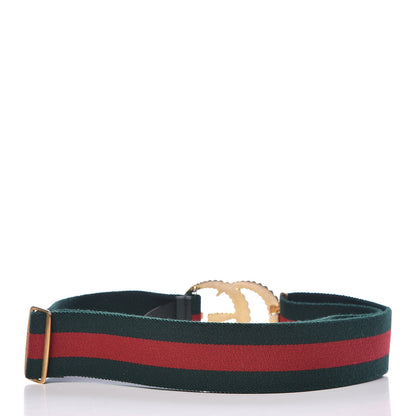 Gucci Canvas Torchon Double G Web Belt 85 34 Verde 3 of 4