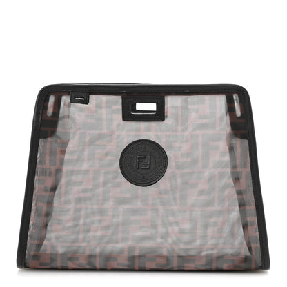 Fendi Mesh Vitello Century FF 1974 Mini Peekaboo Defender Cover Marrone Black Ebano 1 of 12