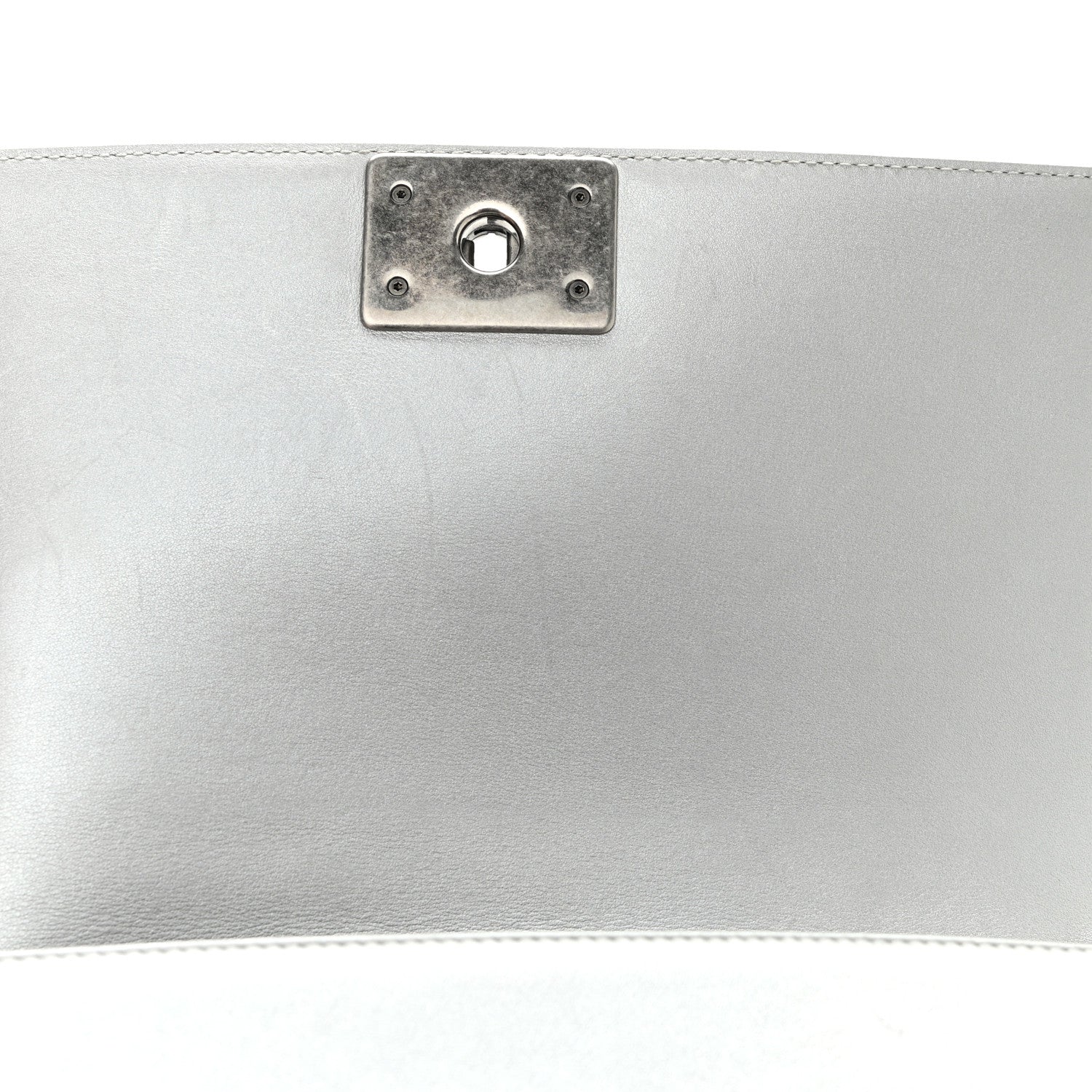 Chanel Metallic Calfskin Quilted Medium Boy Flap Silver 11 of 11