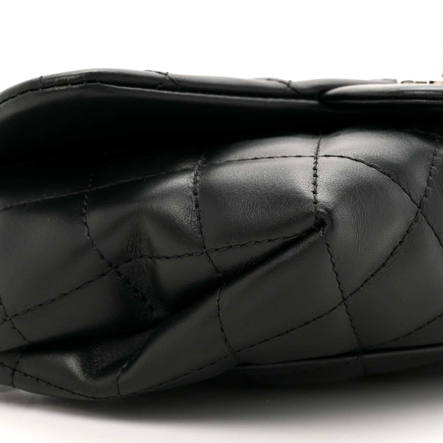 Calfskin Quilted CC Uniform Flap Belt Bag Black