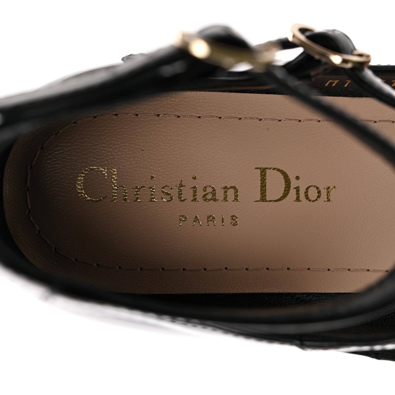 Christian Dior Patent Calfskin Aime Ankle Ballet Flats 36.5 Black 8 of 11