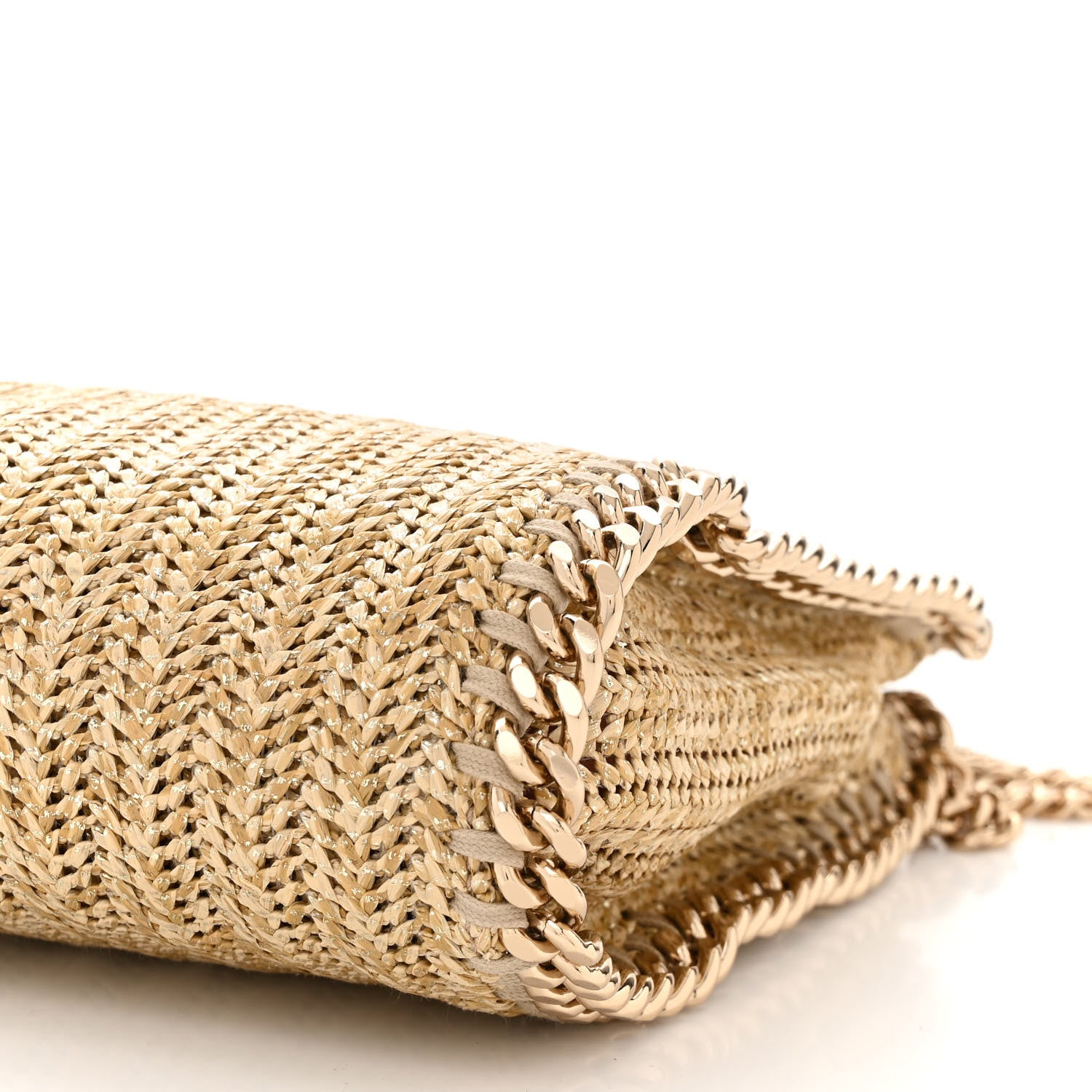 Stella McCartney Metallic Raffia Mini Falabella Tote Gold 10 of 10