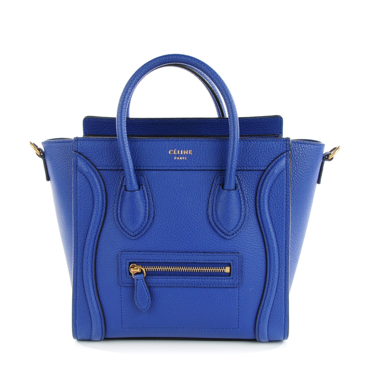 Drummed Calfskin Nano Luggage Indigo