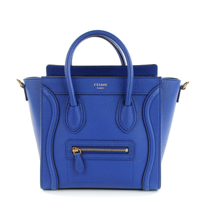 Celine Drummed Calfskin Nano Luggage Indigo 1 of 6