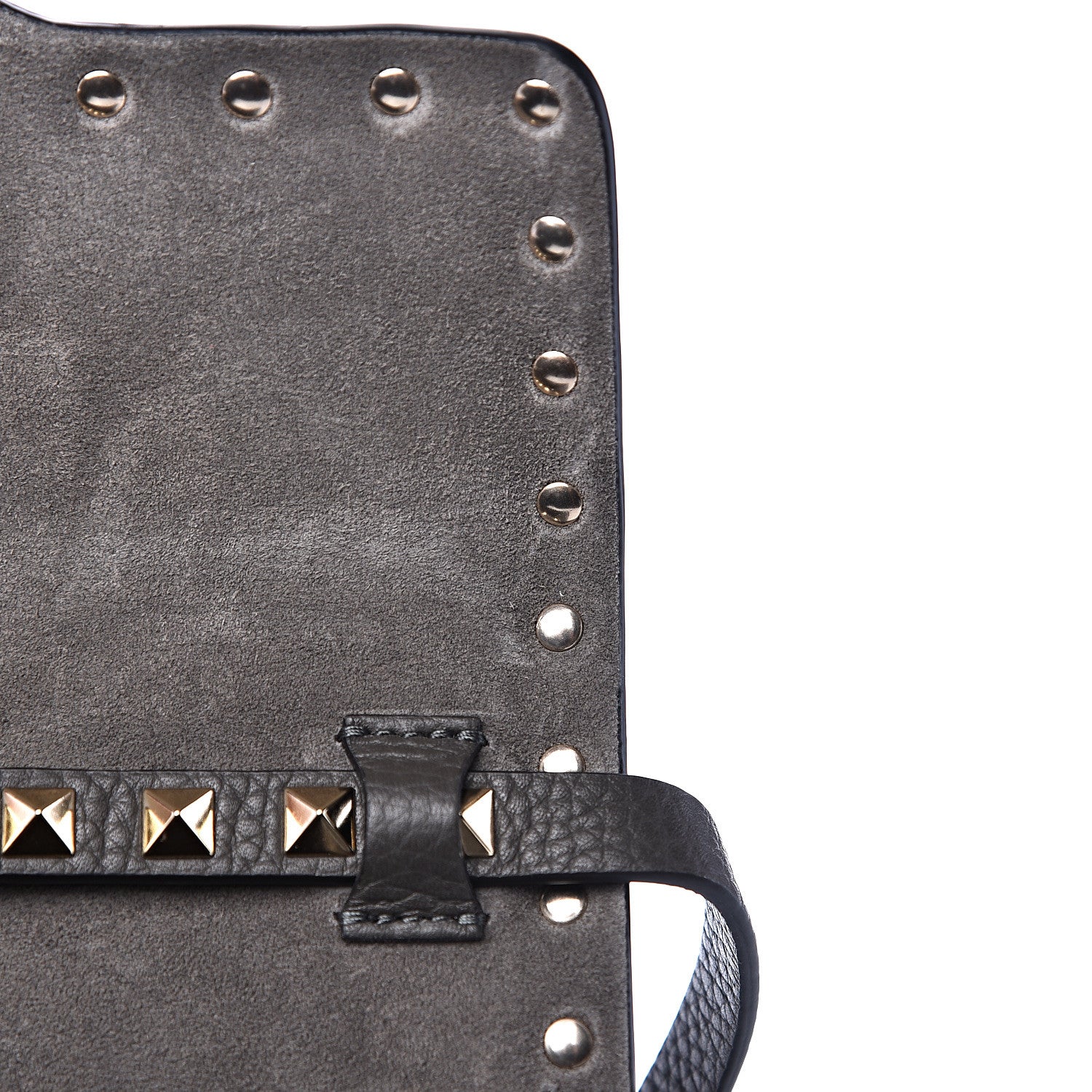 Valentino Garavani Pebbled Calfskin Medium Rockstud Flip Lock Crossbody Bag Graphite 9 of 9