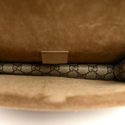 Gucci GG Supreme Monogram Suede Crystal Small Dionysus Shoulder Bag Beige Ebony Taupe 5 of 10