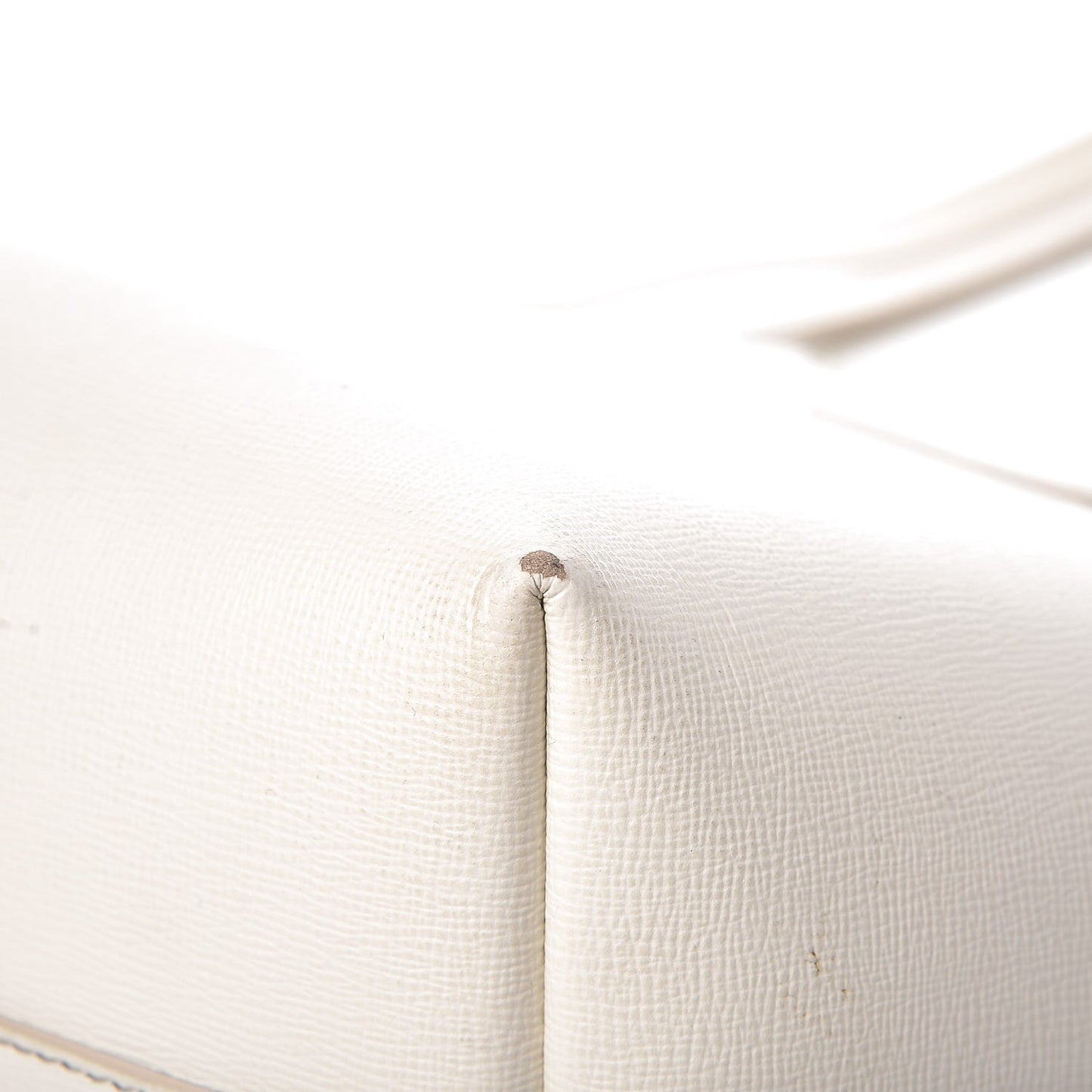 Grained Calfskin Small T Tote White