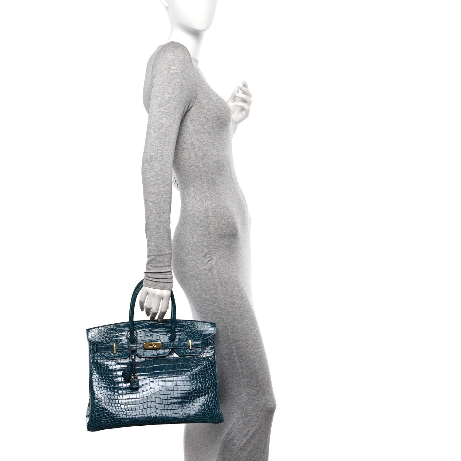 Hermes Shiny Porosus Crocodile Birkin 35 Colvert 2 of 11