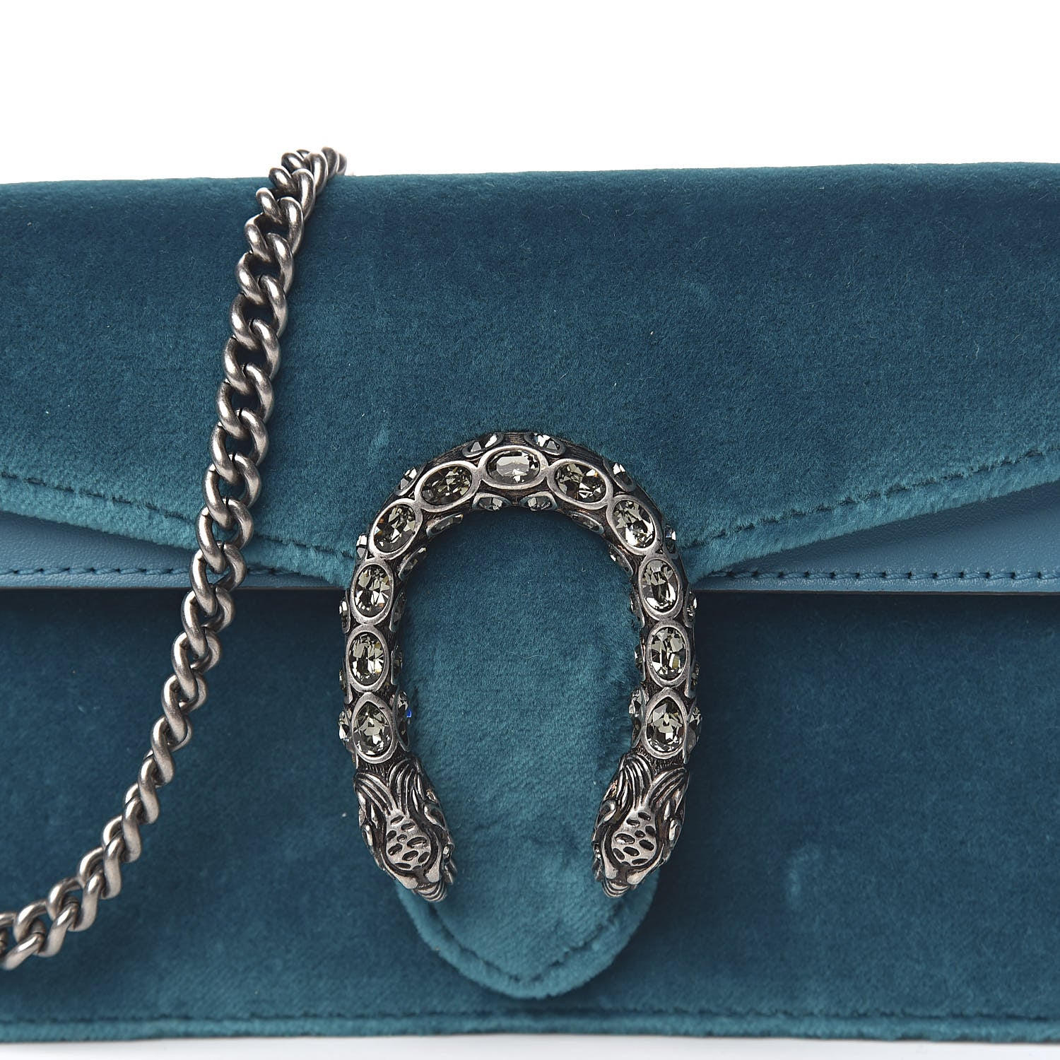 Gucci Velvet Super Mini Dionysus Shoulder Bag Pavone Cyan 9 of 11
