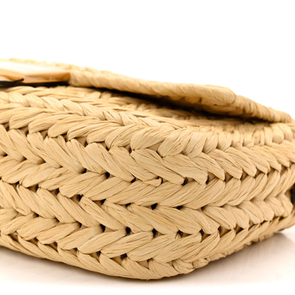Fendi Paglia Vitello Grace FF Woven Baguette 9 of 9