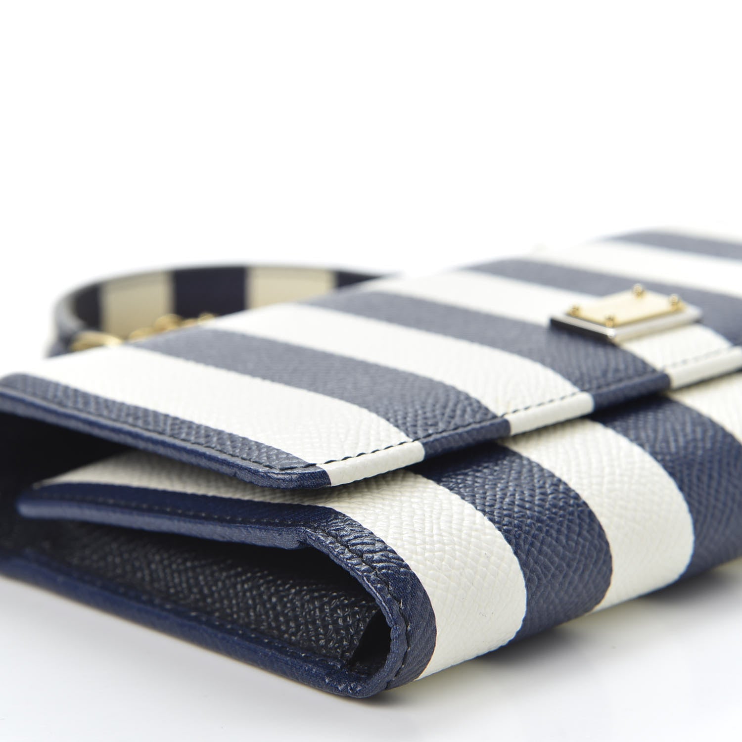 Dolce & Gabbana Dauphine Stripe Mini Von Bag Blue White 5 of 10