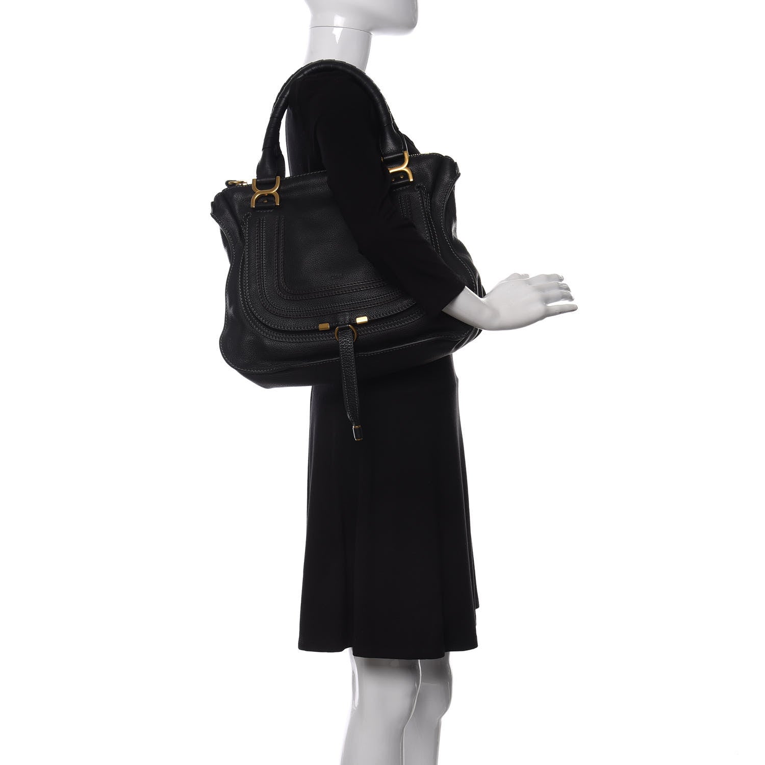 Chloe Calfskin Medium Marcie Satchel Black 2 of 11